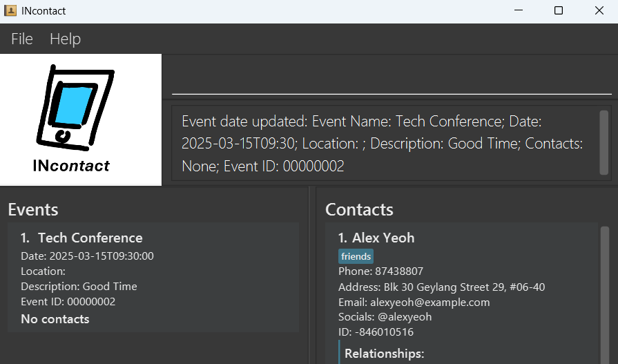 updateEventDate command